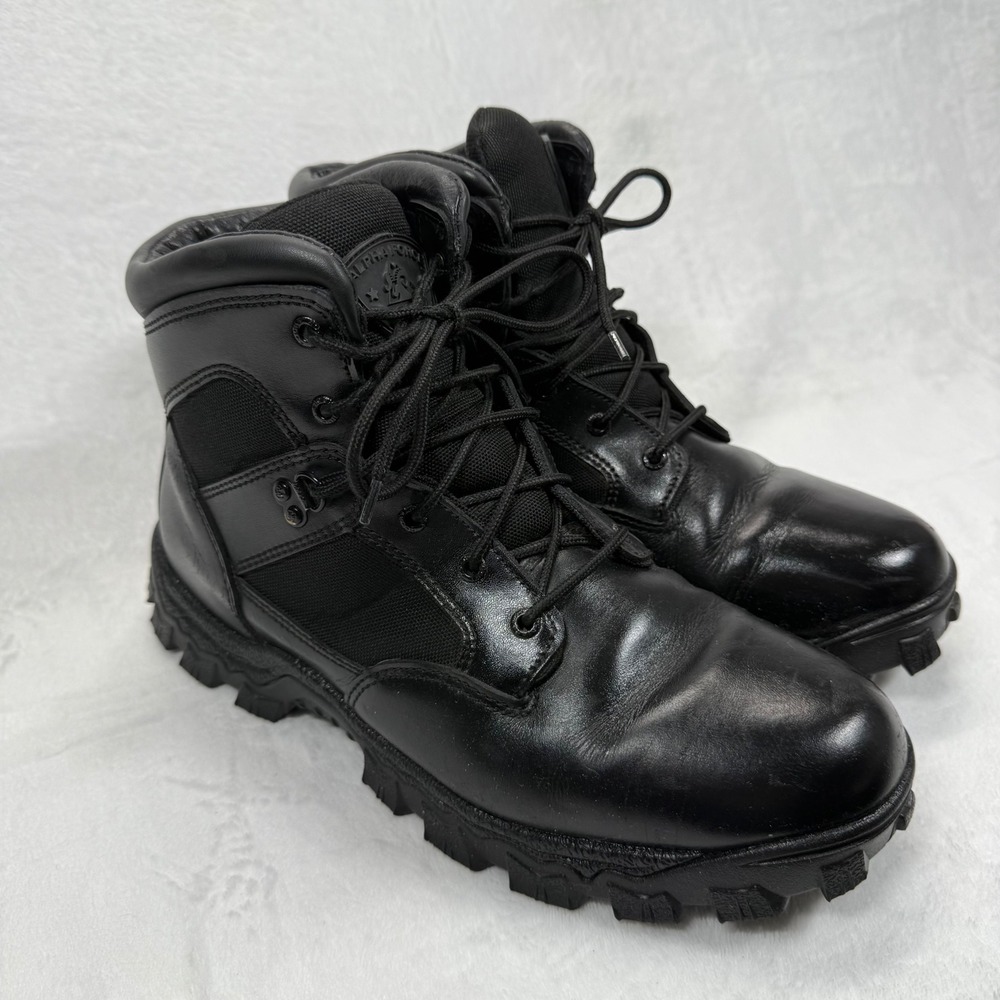 Rocky Alpha Force Waterproof Leather Tactical Work Boots Black Size 13M